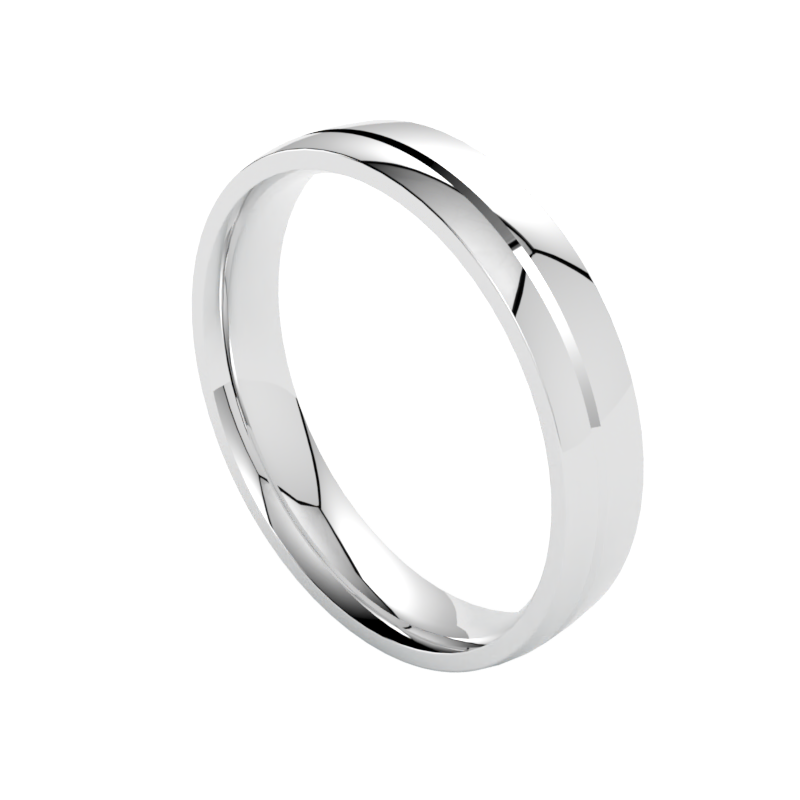 obrączka ślubna złoto białe 585 klasyczne